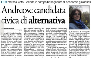Gazzettino_2016-04-02_Este andreose candidata